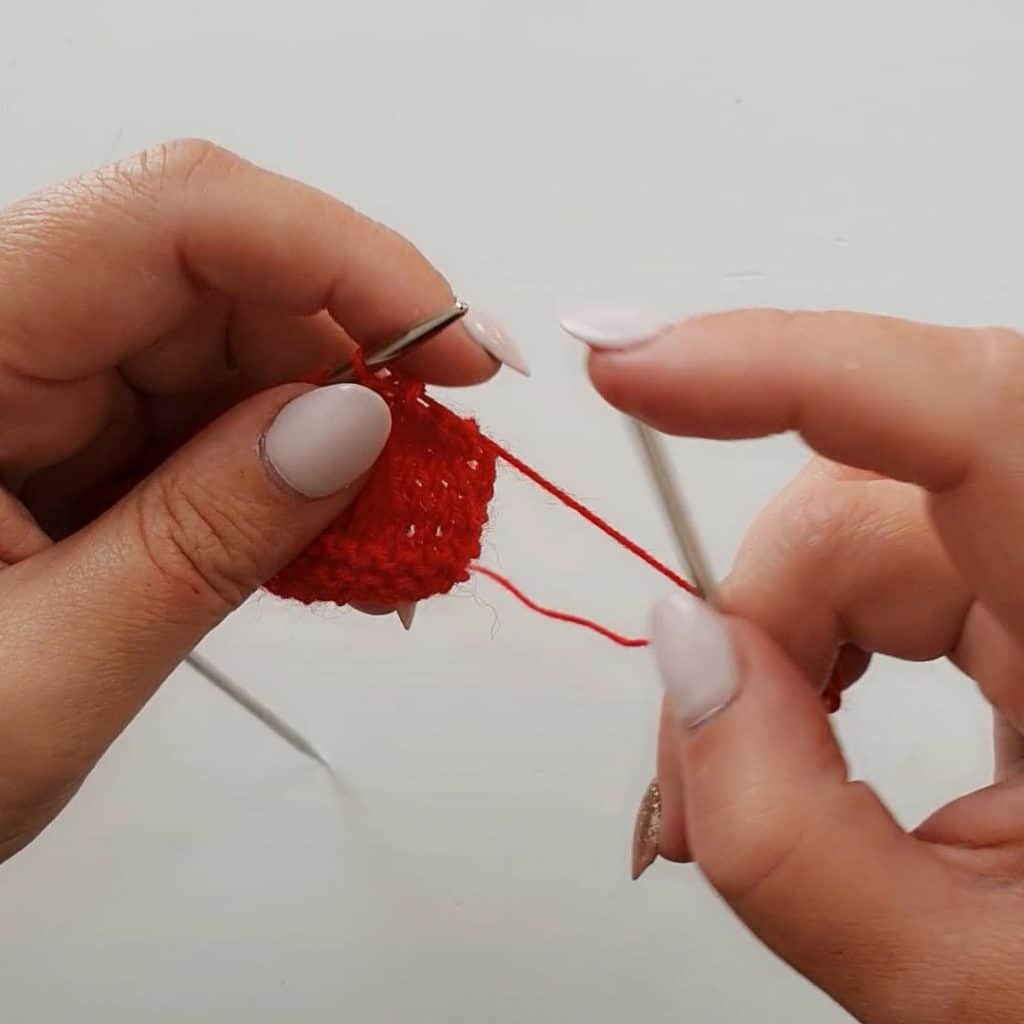 Rabattage des mailles étape 2 méthode 1